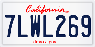 CA license plate 7LWL269