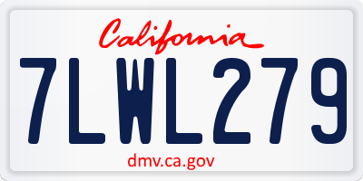 CA license plate 7LWL279