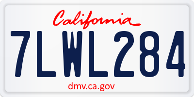 CA license plate 7LWL284
