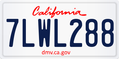 CA license plate 7LWL288