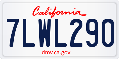 CA license plate 7LWL290