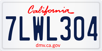 CA license plate 7LWL304