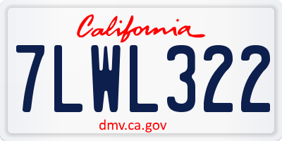 CA license plate 7LWL322
