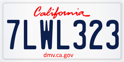 CA license plate 7LWL323