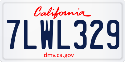 CA license plate 7LWL329