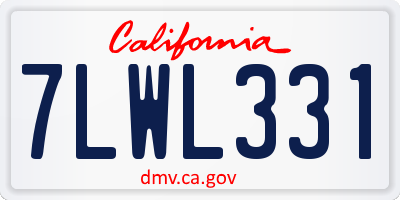 CA license plate 7LWL331