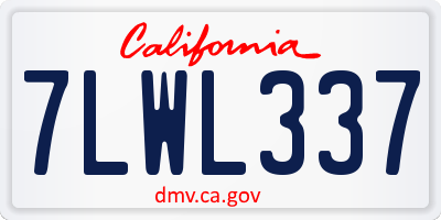 CA license plate 7LWL337