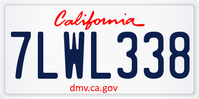 CA license plate 7LWL338