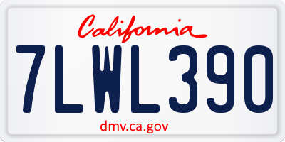 CA license plate 7LWL390