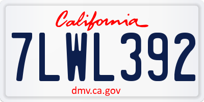 CA license plate 7LWL392