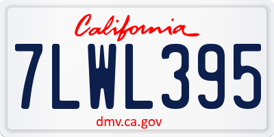 CA license plate 7LWL395