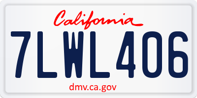 CA license plate 7LWL406
