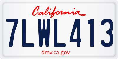 CA license plate 7LWL413