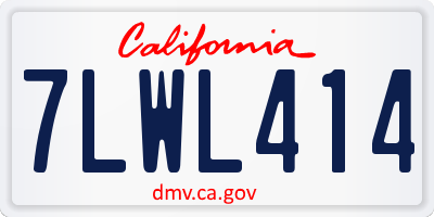CA license plate 7LWL414