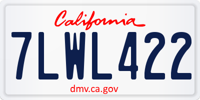 CA license plate 7LWL422