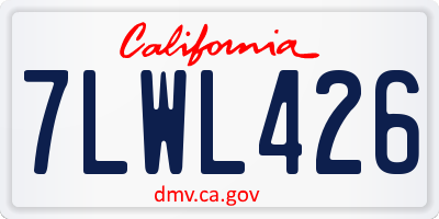 CA license plate 7LWL426