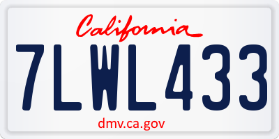 CA license plate 7LWL433