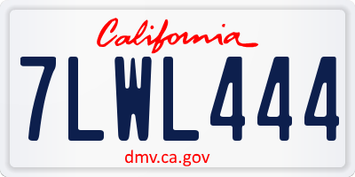 CA license plate 7LWL444