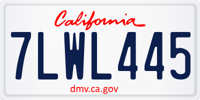 CA license plate 7LWL445