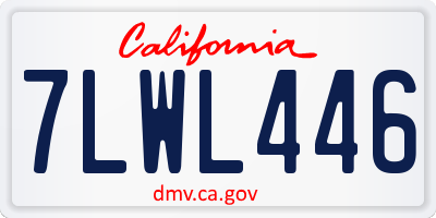 CA license plate 7LWL446