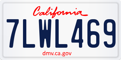 CA license plate 7LWL469