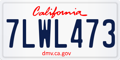 CA license plate 7LWL473