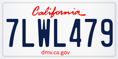 CA license plate 7LWL479