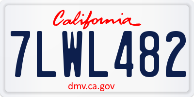 CA license plate 7LWL482