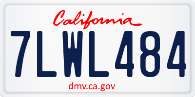 CA license plate 7LWL484