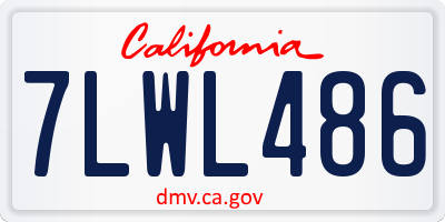 CA license plate 7LWL486