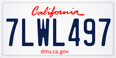 CA license plate 7LWL497