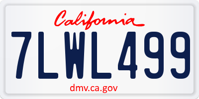 CA license plate 7LWL499