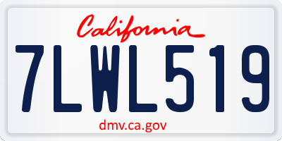 CA license plate 7LWL519