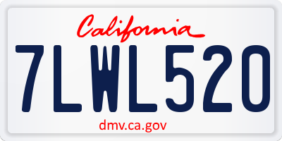 CA license plate 7LWL520