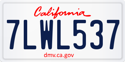 CA license plate 7LWL537
