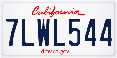 CA license plate 7LWL544