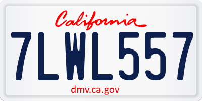 CA license plate 7LWL557