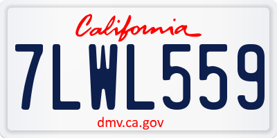 CA license plate 7LWL559