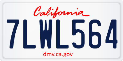 CA license plate 7LWL564