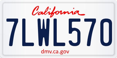 CA license plate 7LWL570