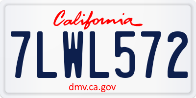 CA license plate 7LWL572