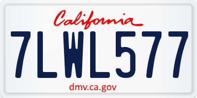 CA license plate 7LWL577
