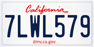 CA license plate 7LWL579