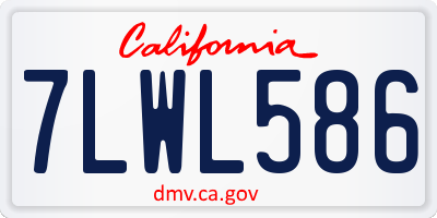 CA license plate 7LWL586