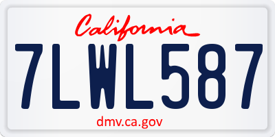 CA license plate 7LWL587