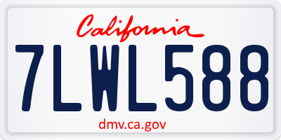 CA license plate 7LWL588