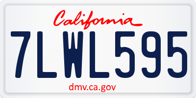CA license plate 7LWL595