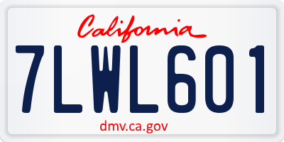 CA license plate 7LWL601