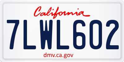 CA license plate 7LWL602