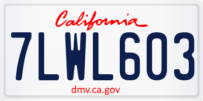 CA license plate 7LWL603